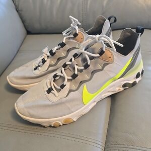 Nike React Element 55 Sneakers Gray Green BQ6166-009 Men's Size 11 Shoes Sneaker